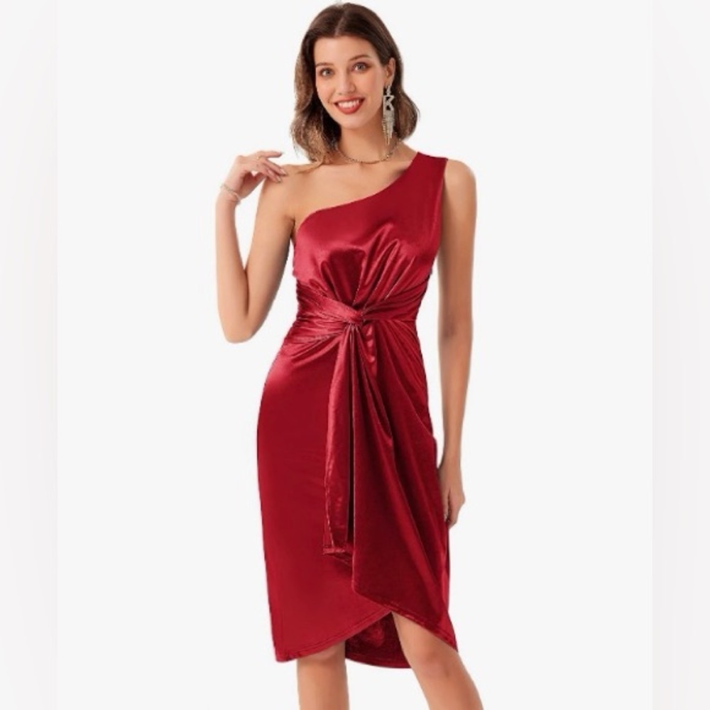 Grace Karin Red Satin Dress